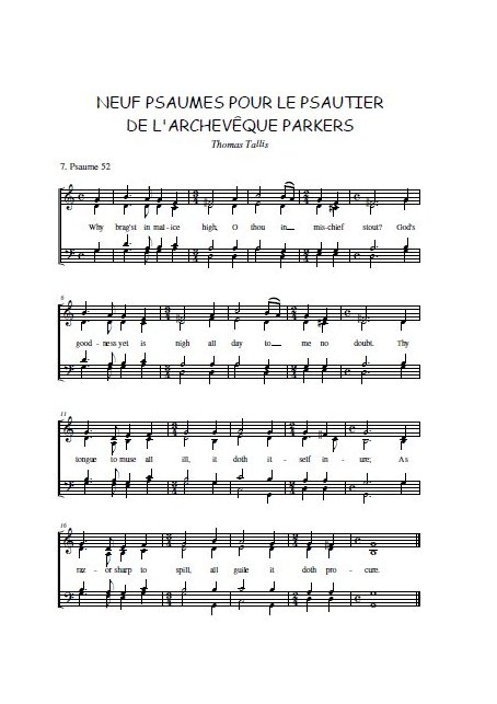 Neuf psaumes N°7 Partitions gratuites